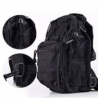 Тактическая сумка через плечо 5 л плечевая сумка для охоты рыбалки черная, полицейская военная сумка кобура
