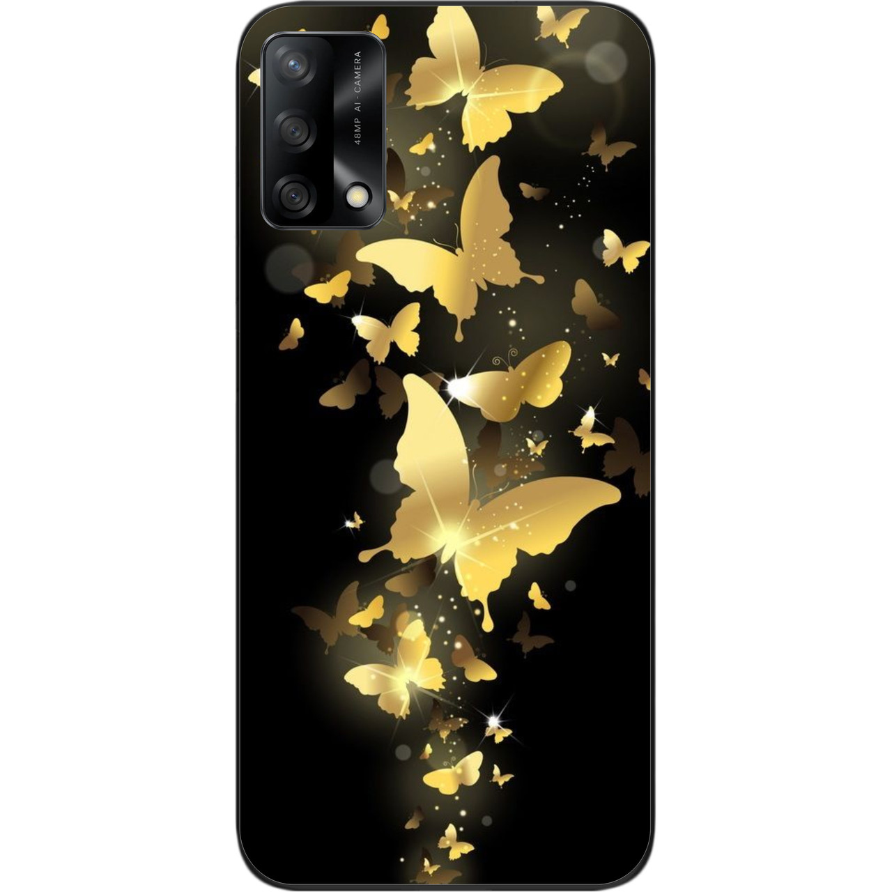 Силіконовий чохол для OPPO A74 з картинкою Золоті метелики, фото 1