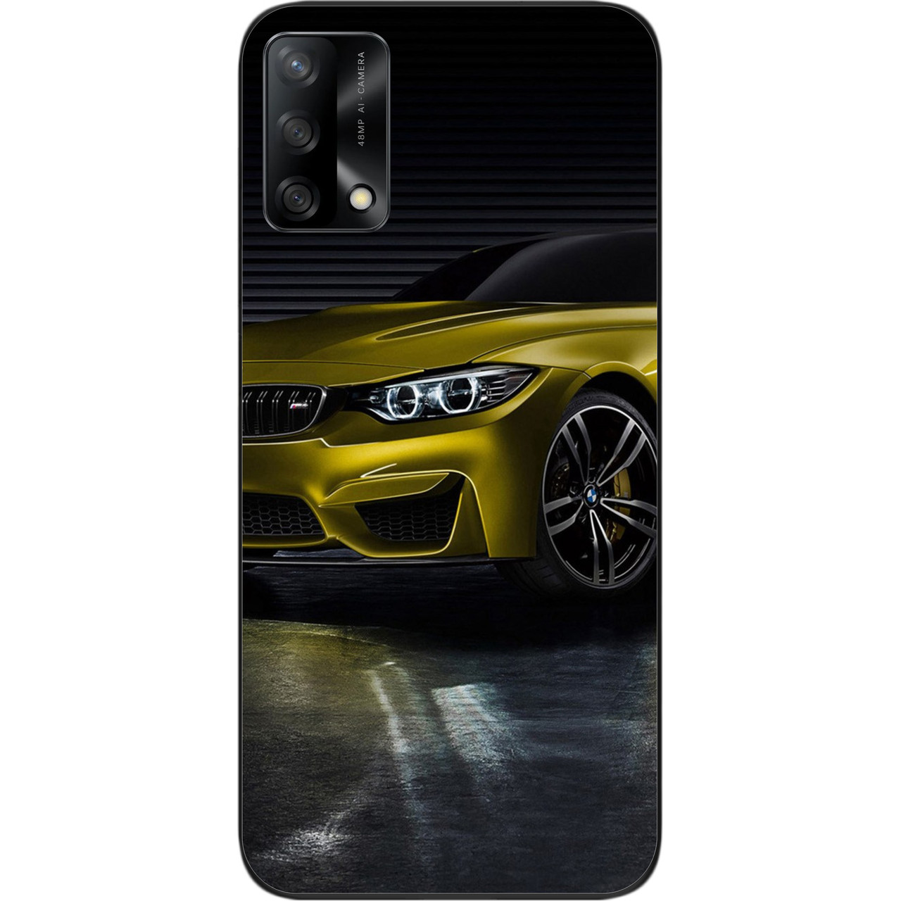 Силіконовий чохол для OPPO A74 з картинкою Жовта машина, фото 1