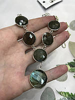 Лабрадор ожерелье колье с натуральным лабрадором красивое ожерелье с камнем лабрадор в серебре. Индия!