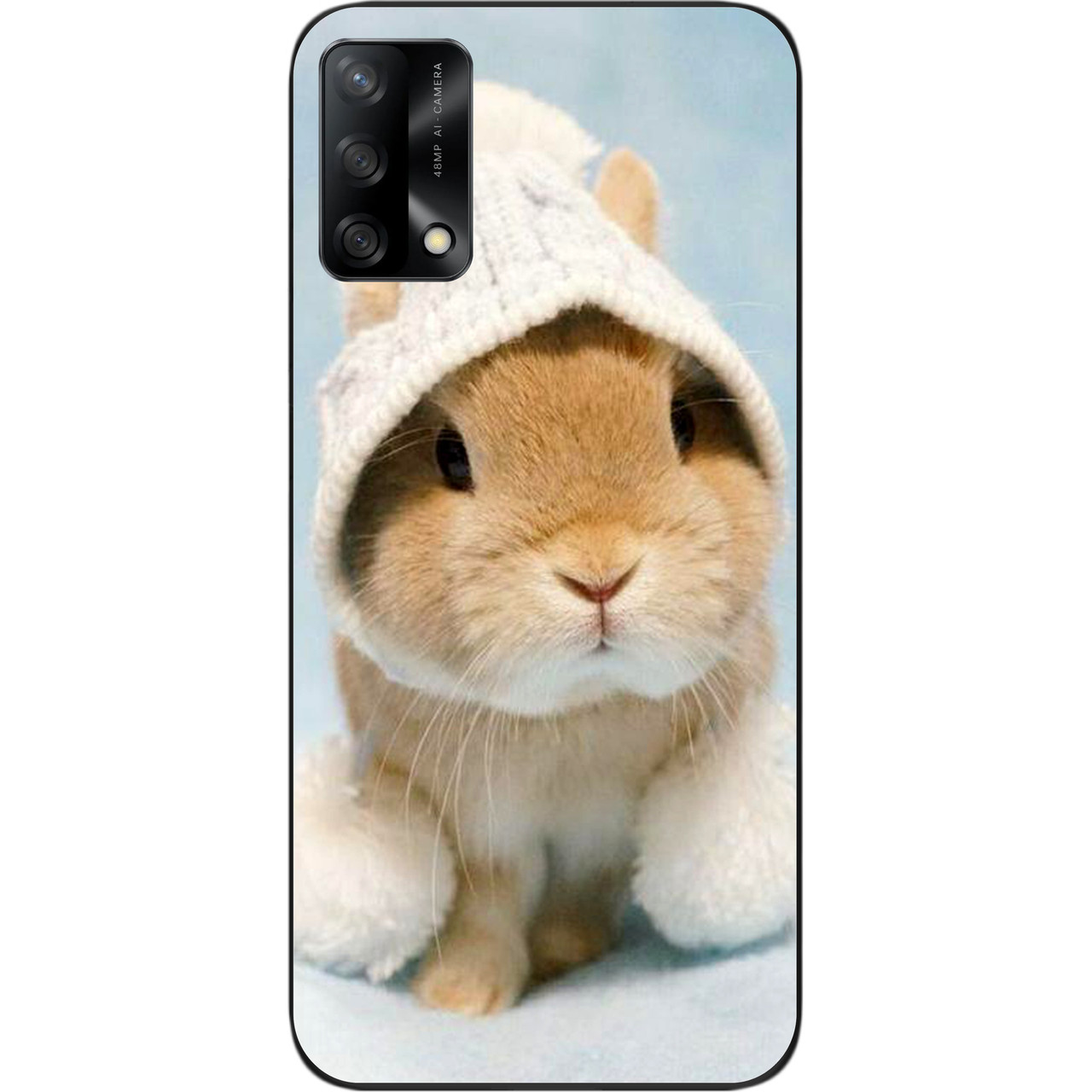 Силіконовий чохол бампер для OPPO A74 з картинкою Зайчик, фото 1