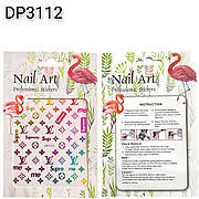 Nail Art ЗD наклейки -стікери для дизайну нігтів на липкій основі кольорові ( бренди ) D3112