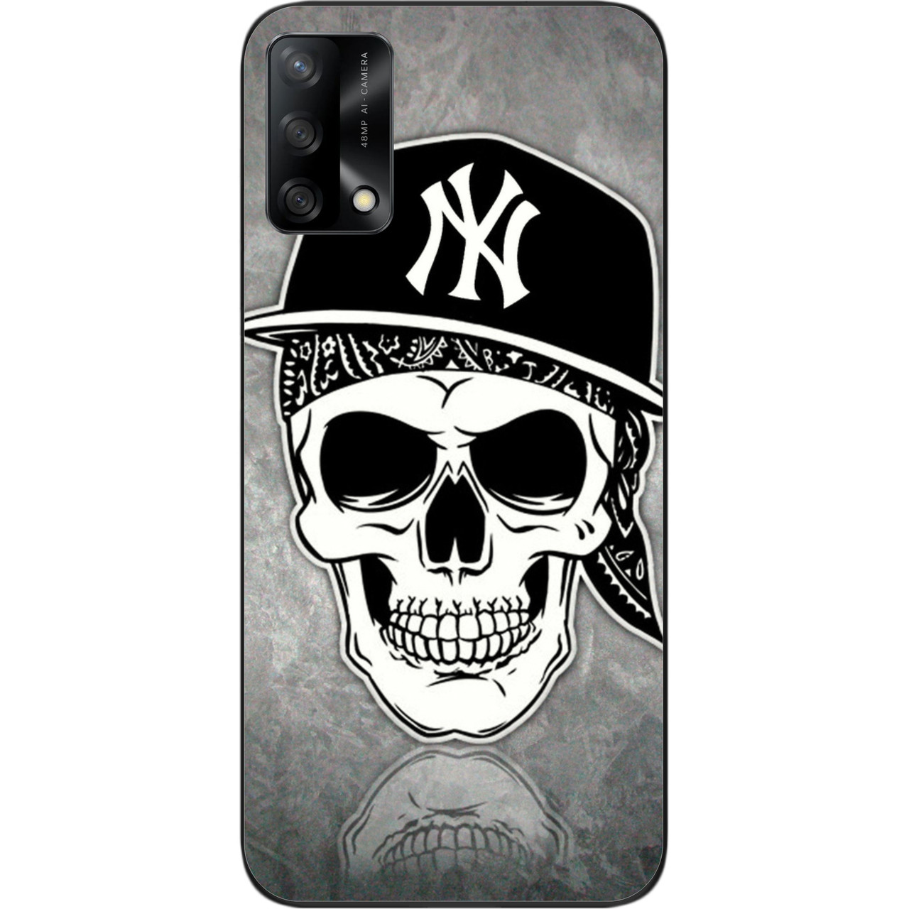 Чохол силіконовий для OPPO A74 з картинкою Череп в кепці, фото 1