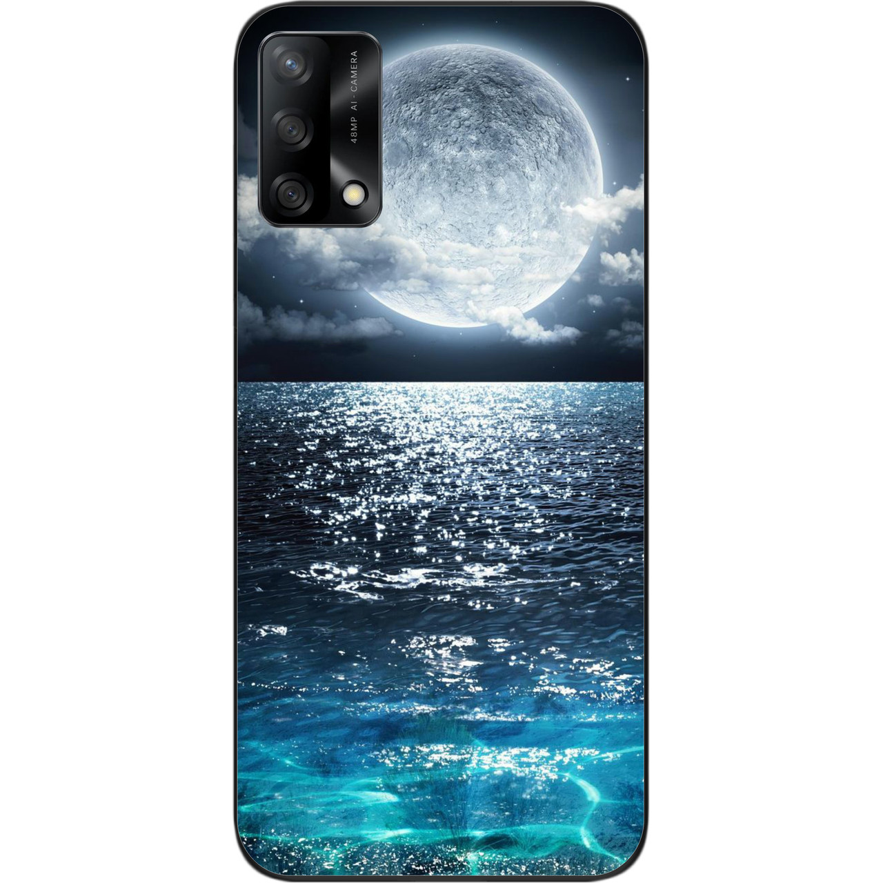 Чохол силіконовий для OPPO A74 з картинкою Місяць, фото 1