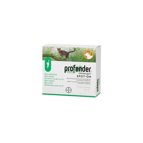 Профендер (Profender) антигельминтное средство для кошек 0,5-2,5 кг 2 ...