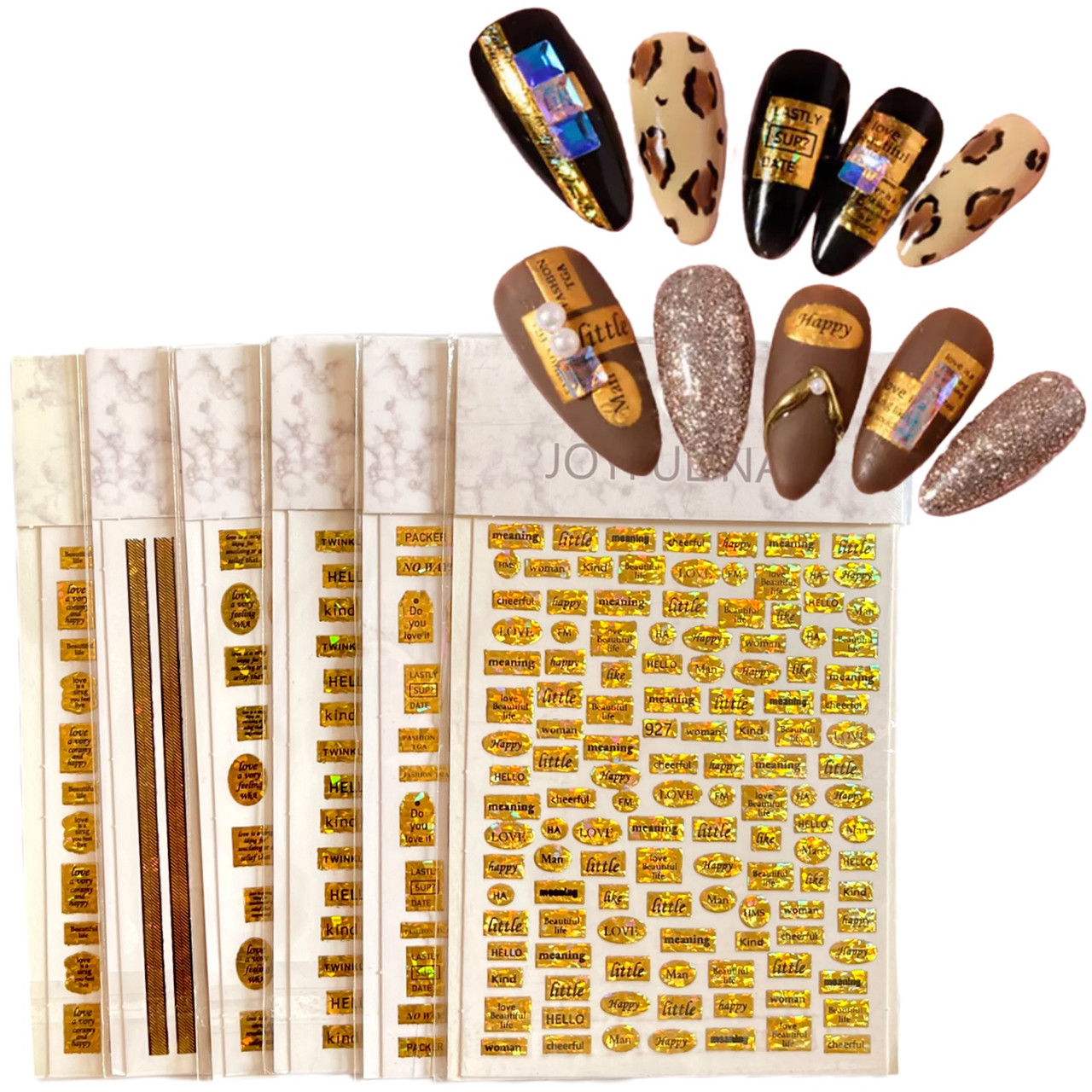 Наклейки для нігтів - 3D стікери JOYFUL NAIL для дизайну нігтів на клейкій основі