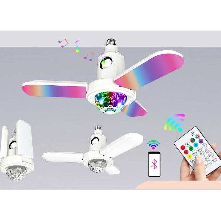 Музична обертається лампа Led Rgb з чотирма лопатями E27