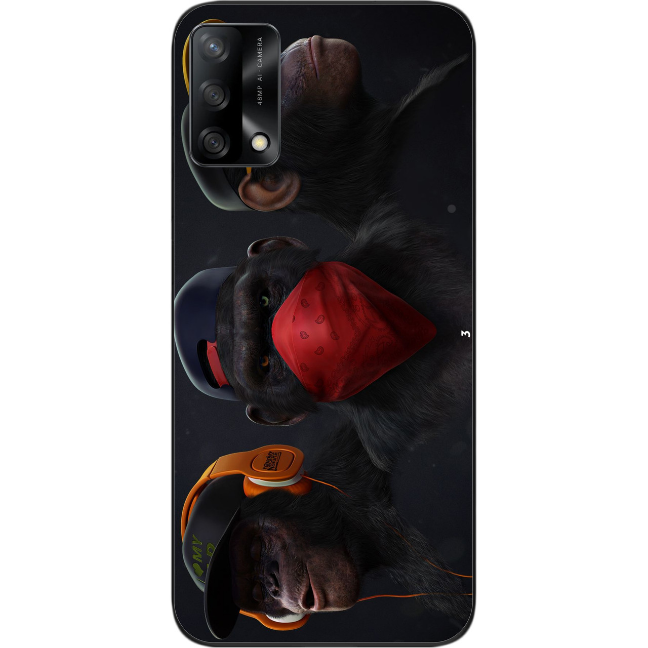 Бампер силіконовий чохол для OPPO A74 з картинкою Три мавпи, фото 1