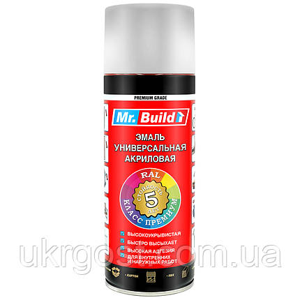 Аерозоляна фарба в балончиках Mr.Build №3 RAL 9007 Срібло 400 мл, фото 1