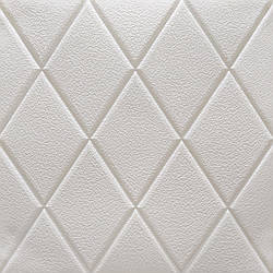 Стельова 3д панель Білі Ромби самоклеючі 3d панелі на стелю текстура 700x700x7мм (162)