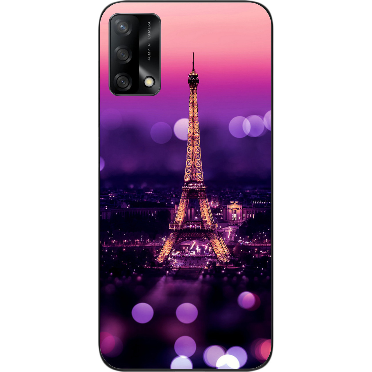 Силіконовий чохол для OPPO A74 з картинкою Париж вночі, фото 1