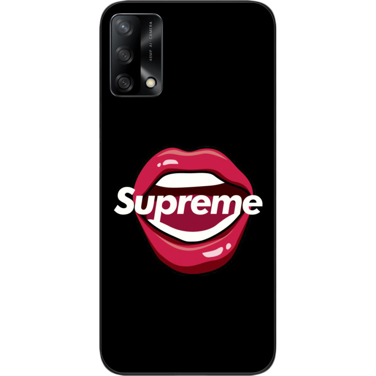 Силіконовий чохол для OPPO A74 з картинкою Губи Supreme, фото 1