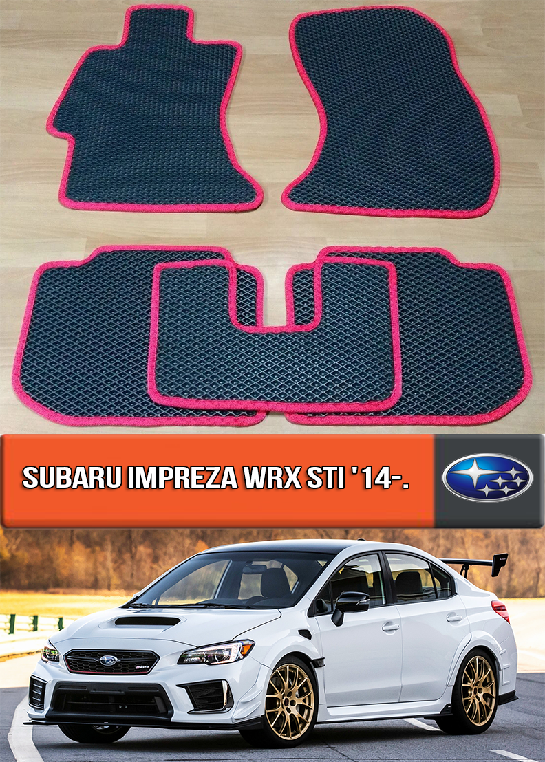 ЄВА килимки Субару Імпреза ВРХ 2014-н. в. EVA гумові килими на Subaru Impreza WRX STI