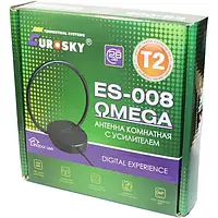 Антенна TВ комнатная c усилителем 5В (DVB-T2 / МВ / ДМВ) EUROSKY 008