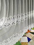 Лляна тюль. Мереживна тюль. Красива тюль. Тюль для залу. Тюль у вітальню. Тюль у спальню. Турецька тюль., фото 5