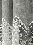 Лляна тюль. Мереживна тюль. Красива тюль. Тюль для залу. Тюль у вітальню. Тюль у спальню. Турецька тюль., фото 8