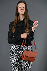 Жіноча шкіряна сумка Мія, натуральна шкіра Grand, колір коричневый, відтінок Коньяк