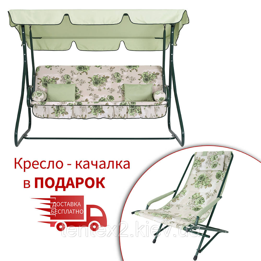 Гойдалки "Графиня" (Бязь Зелена троянда)