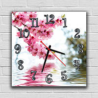 Дизайнерские часы на кухню, настенные часы на кухню, часы кухонные, часи на стену Весенние краски, 30х30 см,