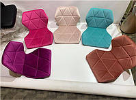 Стілець Torino BK Modern Office велюр рожевий 1021 на чорній хрестовині з коліщатками, фото 5