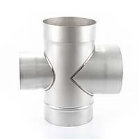 Ø 110 стінка 0.6 мм  Трійник 87° з ревізією для димоходу  (нержавіюча сталь)  ВУ