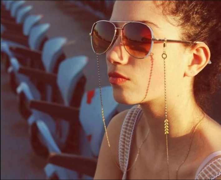 Ланцюжок для окулярів золотиста кульками, фото 1