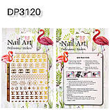 Nail Art ЗD наклейки для дизайну нігтів на стікери для дизайну липкою основі Золото( бренди ), фото 8