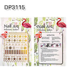 Nail Art ЗD наклейки для дизайну нігтів на стікери для дизайну липкою основі Золото( бренди ), фото 3