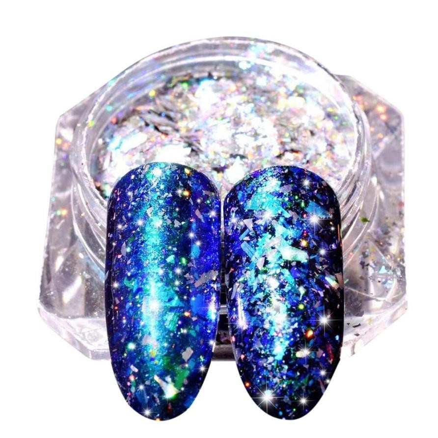 Дзеркальна втирка, пудра "Пластівці Юкі Північне Сяйво", прозорі №10 2 г