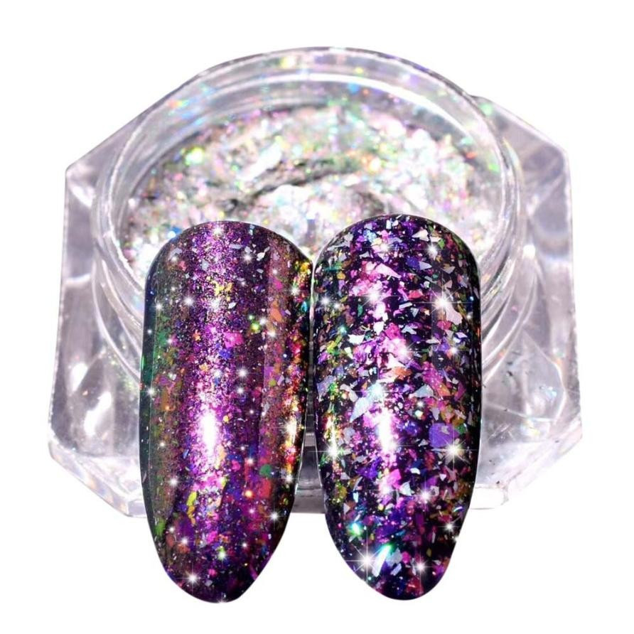 Дзеркальна втирка, пудра "Пластівці Юкі Північне Сяйво", прозорі №4 2 р