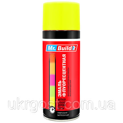 Аерозоляна фарба в балончиках Mr.Build №15 RAL 1026 Флуоресцентно-жовтий 400 мл, фото 1