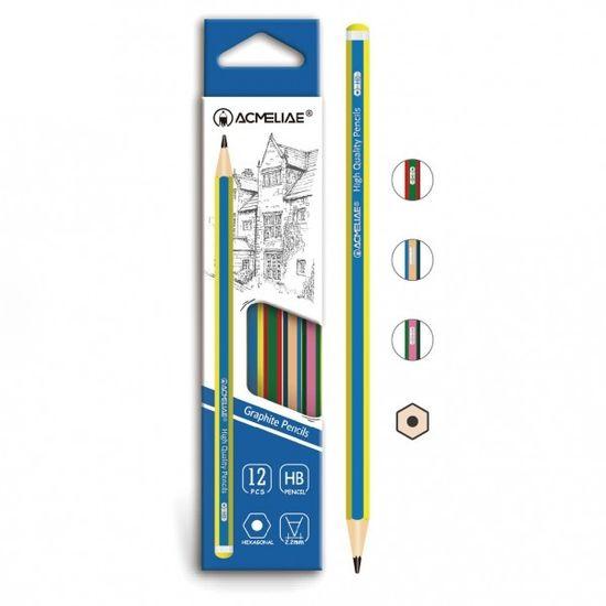 Олівець чорнографітний HB Acmeliae Смуги, 12 штук, 43512