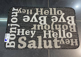50*80 см Ковік  "Hello" сірий колір , на гумовій основі для кухні, прихожів, балкона