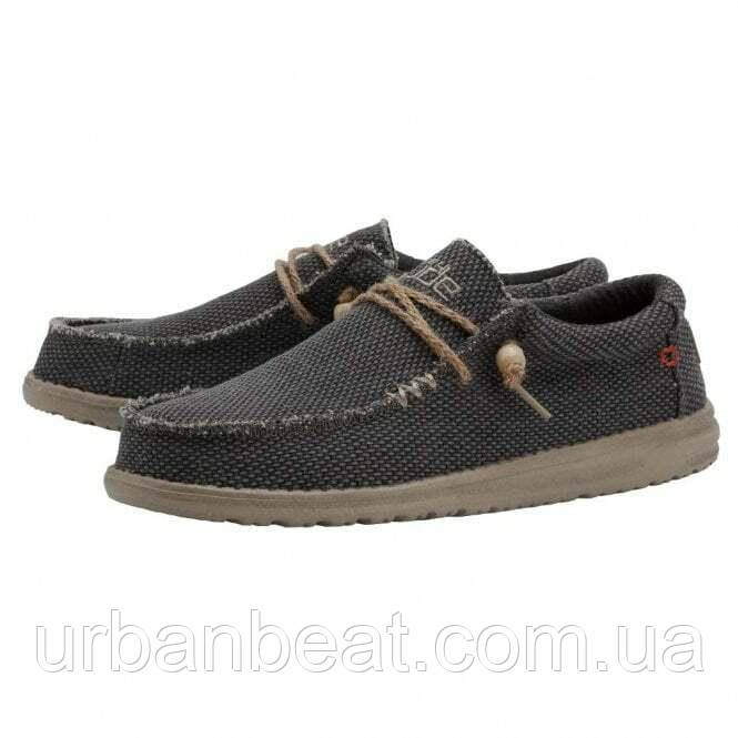 Чоловічі мокасини Hey Dude Wally Braided "Off Black Оригінал