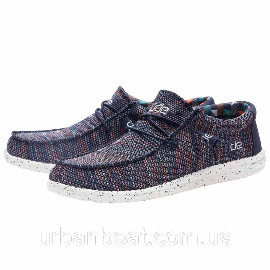 Літні чоловічі топсайдеры Hey Dude Wally Sox Blue Orange" Оригінал