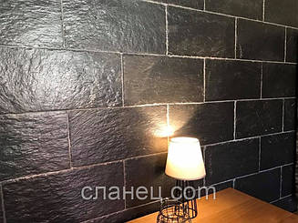Натуральний сланець для підлоги та стін 50х25 см темно-сіра