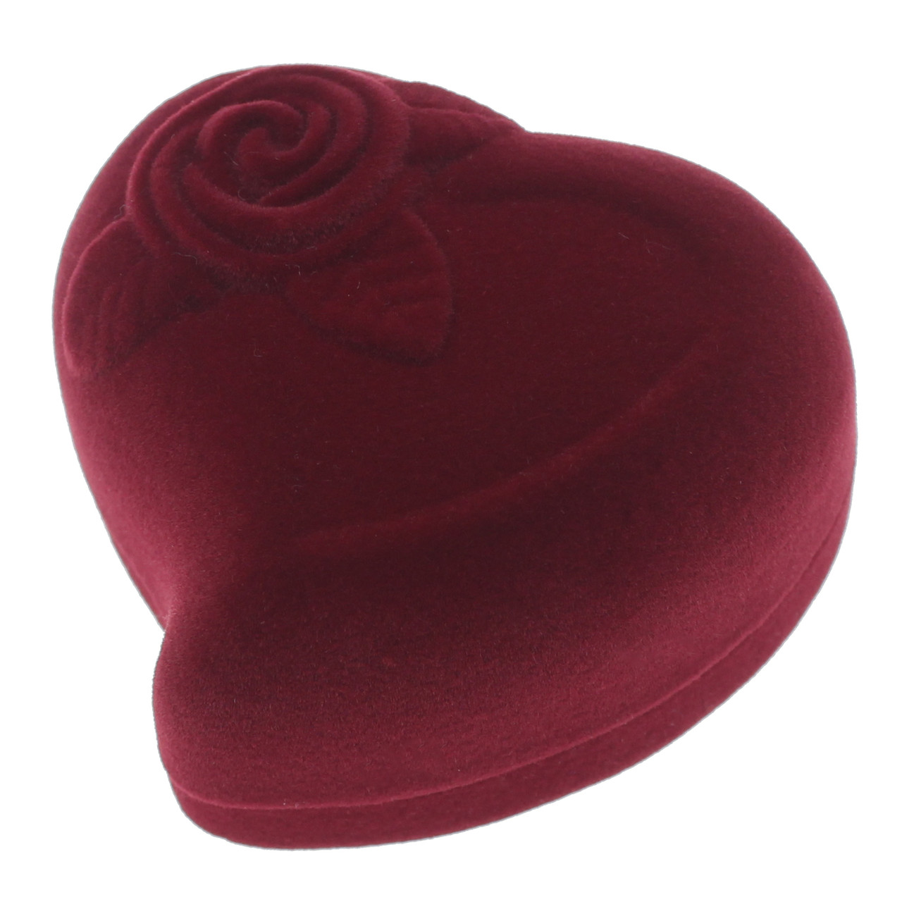 Футляр для кільця та прикрас серце бордовий оксамит розмір 6.5х6х4.5 сантиметра великий люкс - фото 1 - id-p1438380344