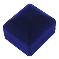 Футляр піраміда синій оксамит для ювелірних виробів під кільце або прикраси розмір 4Х4.5Х5 см люкс