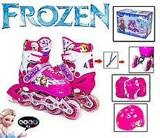 Комплект роликів дитячих розсувних Disney Frozen Рожевий 35-38
