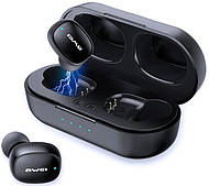 Навушники сенсорні Awei T13 чорні з блоком для зарядки бездротові Bluetooth-навушники з гарнітурою
