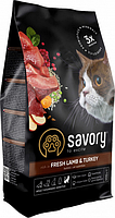 Сухой корм для котов с чувствительным пищеварением Savory Adult Cat Sensitive Digestion Fresh Lamb&Turkey 2кг