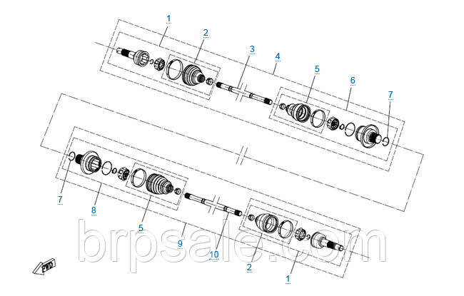 Вал приводу задній правий 43 (QC) CFMoto REAR SHAFT RH