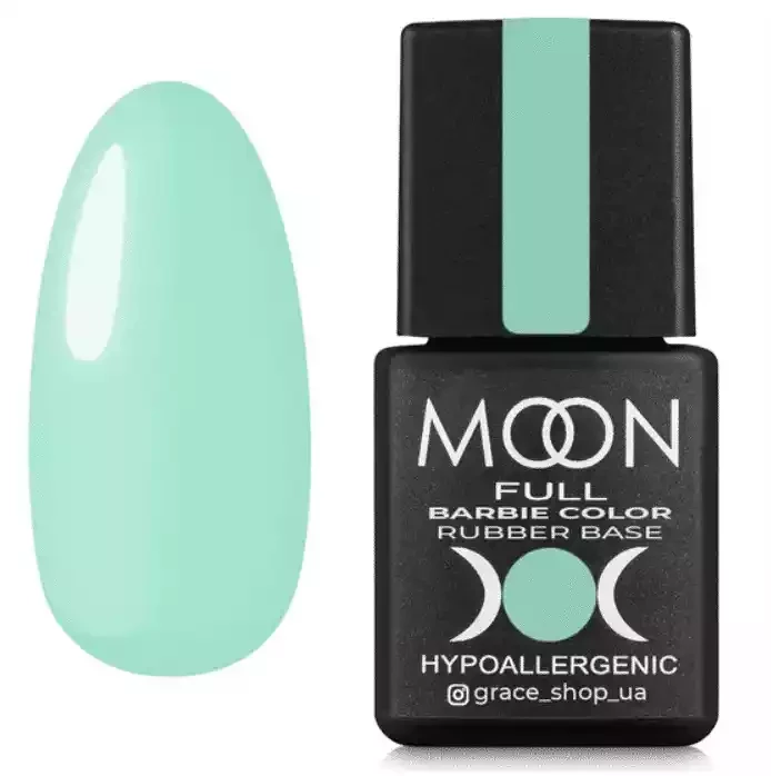 Moon full Barbie color Rubber base 12 (кольорова база) Зелено-бірюзовий, 8 мл