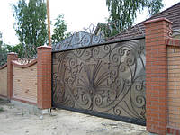 Откатные ворота. Зашивка — ПОЛИКАРБОНАТ.