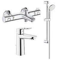 Комплект смесителей для ванной GROHE Grohtherm 800 + BauLoop 34550TM хром латунь 111384