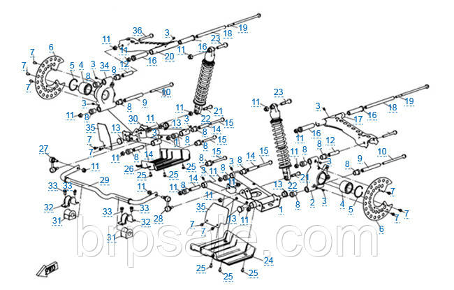 Важіль задній верхній лівий CFMoto REAR UPPER. ARM LH