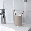 Керамічна підставка для зубних щіток IKEA EKOLN бежевий склянку в ванну ІКЕА ЕКОЛЬН, фото 3