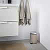 Відро з педалькой сміттєве у ванну кімнату IKEA EKOLN 3 л бежевий сміттєвий ящик ІКЕА ЕКОЛЬН, фото 4