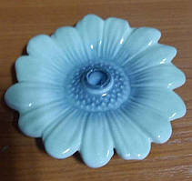 Підсвічник "Квітка" керамічний у блакитній глазурі одинарний