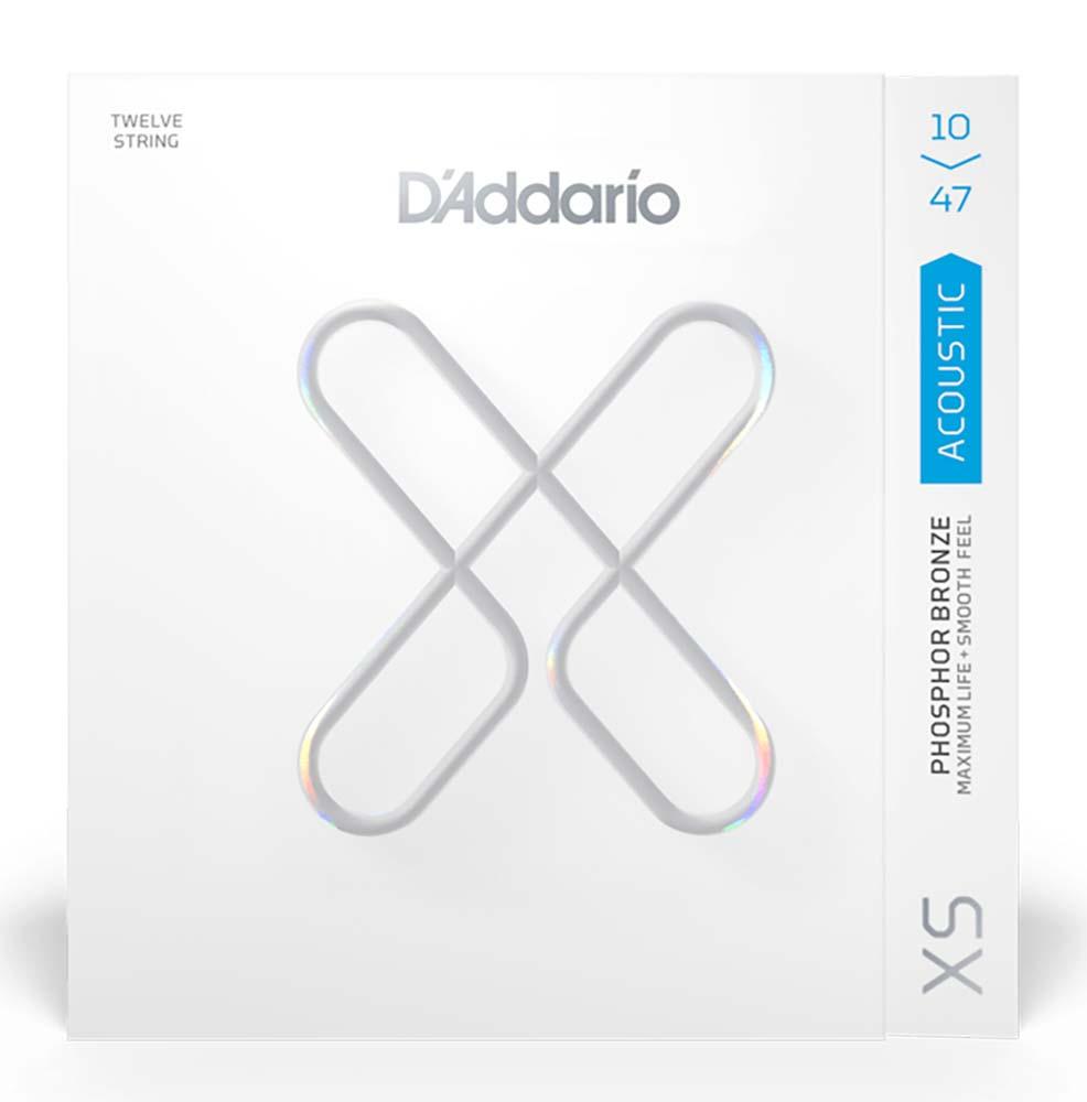 Струны для 12-струнной акустической гитары D'ADDARIO XSAPB1047-12 XS PHOSPHOR BRONZE EXTRA LIGHT 12-STRING